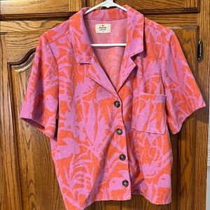 Marine Layer Terry Out Top lavender and Orange Shirt